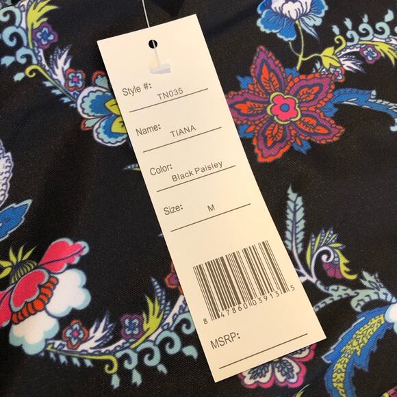 Tracy Negoshian Tiana Black Paisley floral shift dress size Medium NWT - Picture 11 of 16